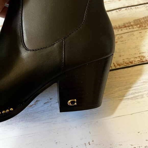 NWB Coach Pell Leather Bootie Black Size 7B - Picture 4 of 8